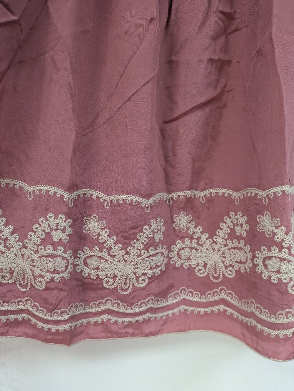 Sundance Blue Tassel Brand Boho Embroidered Peasant Top - Dusty Rose - Picture 4 of 8